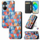 For ZTE Blade V40s CaseNeo Colorful Magnetic Leather Phone Case(Rhombus Mandala) - 1
