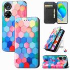 For ZTE Blade V40s CaseNeo Colorful Magnetic Leather Phone Case(Colorful Cube) - 1