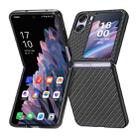 For OPPO Find N2 Flip Carbon Fiber Texture Leather Back Cover Phone Case(Black) - 1