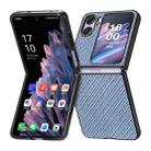 For OPPO Find N2 Flip Carbon Fiber Texture Leather Back Cover Phone Case(Blue) - 1