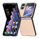 For OPPO Find N2 Flip Carbon Fiber Texture Leather Back Cover Phone Case(Khaki) - 1