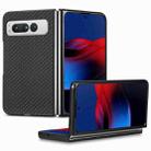 For Google Pixel Fold Carbon Fiber Texture Leather Back Cover Phone Case(Black) - 1