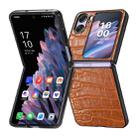 For OPPO Find N2 Flip Crocodile Grain Phone Case(Brown) - 1