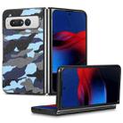 For Google Pixel Fold Camouflage Leather Back Cover Phone Case(Blue) - 1