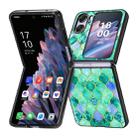 For OPPO Find N2 Flip Colored Drawing Leather Skin Back Cover Phone Case(Emerald) - 1