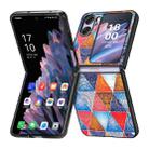 For OPPO Find N2 Flip Colored Drawing Leather Skin Back Cover Phone Case(Rhombus Mandala) - 1