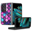 For OPPO Find N2 Colored Drawing Leather Skin Back Cover Phone Case(Purple Scales) - 1