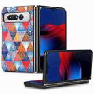 For Google Pixel Fold Colored Drawing Leather Skin Back Cover Phone Case(Rhombus Mandala) - 1