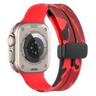 Magnetic Clasp Camouflage Silicone Watch Band For Apple Watch Ultra 49mm(Camouflage Red) - 1