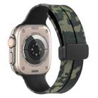 Magnetic Clasp Camouflage Silicone Watch Band For Apple Watch Ultra 49mm(Camouflage Army Green) - 1