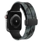 Magnetic Clasp Camouflage Silicone Watch Band For Apple Watch Series 8&7 45mm / SE 2&6&SE&5&4 44mm / 3&2&1 42mm(Camouflage Black) - 1