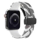 Magnetic Clasp Camouflage Silicone Watch Band For Apple Watch Series 9&8&7 41mm / SE 3&SE 2&6&SE&5&4 40mm / 3&2&1 38mm(Camouflage White) - 1