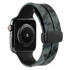 Magnetic Clasp Camouflage Silicone Watch Band For Apple Watch Series 9&8&7 41mm / SE 3&SE 2&6&SE&5&4 40mm / 3&2&1 38mm(Camouflage Black) - 1
