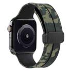 Magnetic Clasp Camouflage Silicone Watch Band For Apple Watch Series 9&8&7 41mm / SE 3&SE 2&6&SE&5&4 40mm / 3&2&1 38mm(Camouflage Army Green) - 1