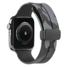 Magnetic Clasp Camouflage Silicone Watch Band For Apple Watch Series 9&8&7 41mm / SE 3&SE 2&6&SE&5&4 40mm / 3&2&1 38mm(Camouflage Dark Grey) - 1