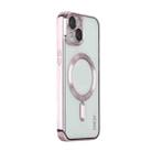 For iPhone 14 Plus ENKAY Electroplated MagSafe Shockproof TPU Phone Case with Lens Film(Pink) - 1