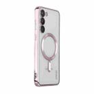 For Samsung Galaxy S23 ENKAY Hat-Prince Magnet Slim Clear Case Electroplated Shockproof Camera Protection Cover(Pink) - 1