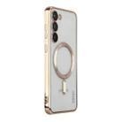 For Samsung Galaxy S23 ENKAY Hat-Prince Magnet Slim Clear Case Electroplated Shockproof Camera Protection Cover(Golden) - 1