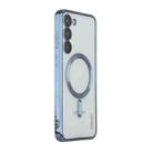For Samsung Galaxy S23 ENKAY Hat-Prince Magnet Slim Clear Case Electroplated Shockproof Camera Protection Cover(Light Blue) - 1