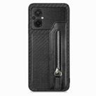 For Xiaomi Poco M5 4G Carbon Fiber Flip Zipper Wallet Phone Case(Black) - 1