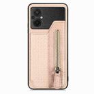 For Xiaomi Poco M5 4G Carbon Fiber Flip Zipper Wallet Phone Case(Khaki) - 1