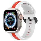 Two-Color Loop Buckle Silicone Watch Band For Apple Watch Ultra 49mm(White+Red) - 1