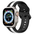 Two-Color Loop Buckle Silicone Watch Band For Apple Watch Ultra 49mm(Black+White) - 1