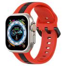 Two-Color Loop Buckle Silicone Watch Band For Apple Watch Ultra 49mm(Red+Black) - 1