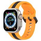 Two-Color Loop Buckle Silicone Watch Band For Apple Watch Ultra 49mm(Yellow+Black) - 1