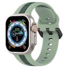 Two-Color Loop Buckle Silicone Watch Band For Apple Watch Ultra 49mm(Light Green + Green) - 1