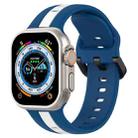 Two-Color Loop Buckle Silicone Watch Band For Apple Watch Ultra 49mm(Blue+White) - 1