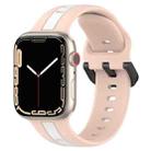 Two-Color Loop Buckle Silicone Watch Band For Apple Watch Series 8&7 45mm / SE 2&6&SE&5&4 44mm / 3&2&1 42mm(Pink+White) - 1