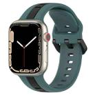 Two-Color Loop Buckle Silicone Watch Band For Apple Watch Series 8&7 45mm / SE 2&6&SE&5&4 44mm / 3&2&1 42mm(Olive Green + Black) - 1