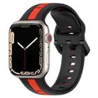 Two-Color Loop Buckle Silicone Watch Band For Apple Watch Series 8&7 45mm / SE 2&6&SE&5&4 44mm / 3&2&1 42mm(Black+Red) - 1