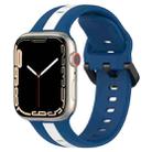 Two-Color Loop Buckle Silicone Watch Band For Apple Watch Series 8&7 45mm / SE 2&6&SE&5&4 44mm / 3&2&1 42mm(Blue+White) - 1