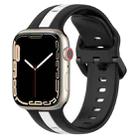 Two-Color Loop Buckle Silicone Watch Band For Apple Watch Series 8&7 41mm / SE 2&6&SE&5&4 40mm / 3&2&1 38mm(Black+White) - 1