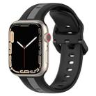 Two-Color Loop Buckle Silicone Watch Band For Apple Watch Series 9&8&7 41mm / SE 3&SE 2&6&SE&5&4 40mm / 3&2&1 38mm(Black+Grey) - 1