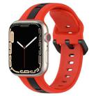 Two-Color Loop Buckle Silicone Watch Band For Apple Watch Series 8&7 41mm / SE 2&6&SE&5&4 40mm / 3&2&1 38mm(Red+Black) - 1