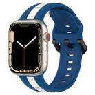 Two-Color Loop Buckle Silicone Watch Band For Apple Watch Series 8&7 41mm / SE 2&6&SE&5&4 40mm / 3&2&1 38mm(Blue+White) - 1