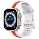 Butterfly Buckle Two-Color Silicone Watch Band For Apple Watch Ultra 49mm(White+Red) - 1