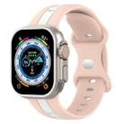 Butterfly Buckle Two-Color Silicone Watch Band For Apple Watch Ultra 49mm(Pink+White) - 1