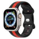 Butterfly Buckle Two-Color Silicone Watch Band For Apple Watch Ultra 49mm(Black+Red) - 1