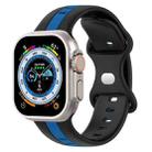 Butterfly Buckle Two-Color Silicone Watch Band For Apple Watch Ultra 49mm(Black+Blue) - 1