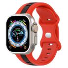 Butterfly Buckle Two-Color Silicone Watch Band For Apple Watch Ultra 49mm(Red+Black) - 1