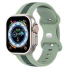 Butterfly Buckle Two-Color Silicone Watch Band For Apple Watch Ultra 49mm(Light Green+Green) - 1