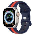 Butterfly Buckle Two-Color Silicone Watch Band For Apple Watch Ultra 49mm(Midnight Blue + Red) - 1