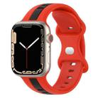 Butterfly Buckle Two-Color Silicone Watch Band For Apple Watch Series 9&8&7 41mm / SE 3&SE 2&6&SE&5&4 40mm / 3&2&1 38mm(Red+Black) - 1