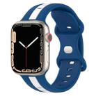 Butterfly Buckle Two-Color Silicone Watch Band For Apple Watch Series 9&8&7 41mm / SE 3&SE 2&6&SE&5&4 40mm / 3&2&1 38mm(Blue+White) - 1