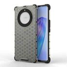 For Honor X9A Shockproof Honeycomb Phone Case(Black) - 1