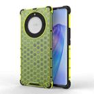 For Honor X9A Shockproof Honeycomb Phone Case(Green) - 1